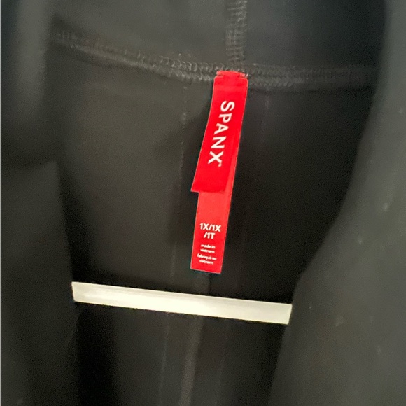 Spanx drape front jacket blazer faux leather sleeves womens plus size 1x black - Picture 6 of 7